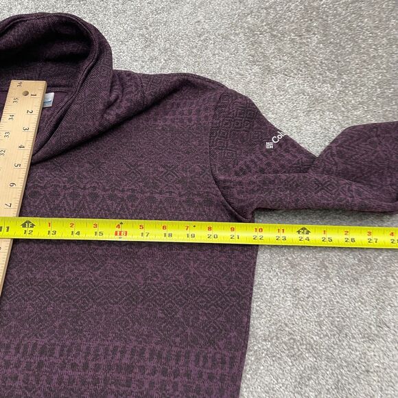 Columbia Pullover Sweater Season Women Medium Purple Geometric Turtleneck Casual - Picture 8 of 11